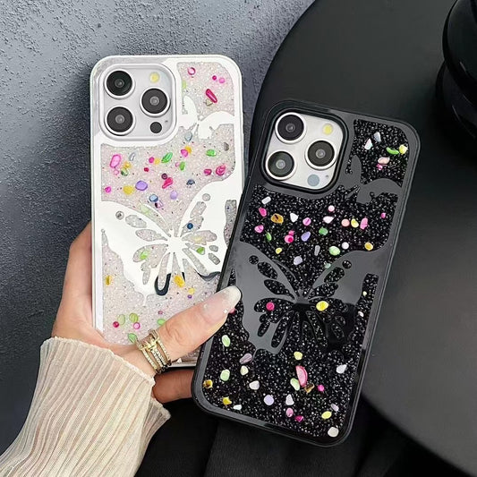 Glitter Gem Butterfly Charm Case