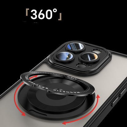 Magnetic Ring Bracket Lens Protection Case - iPhone