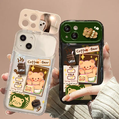 Coffee Bear Cutie Mirror Bracket Case