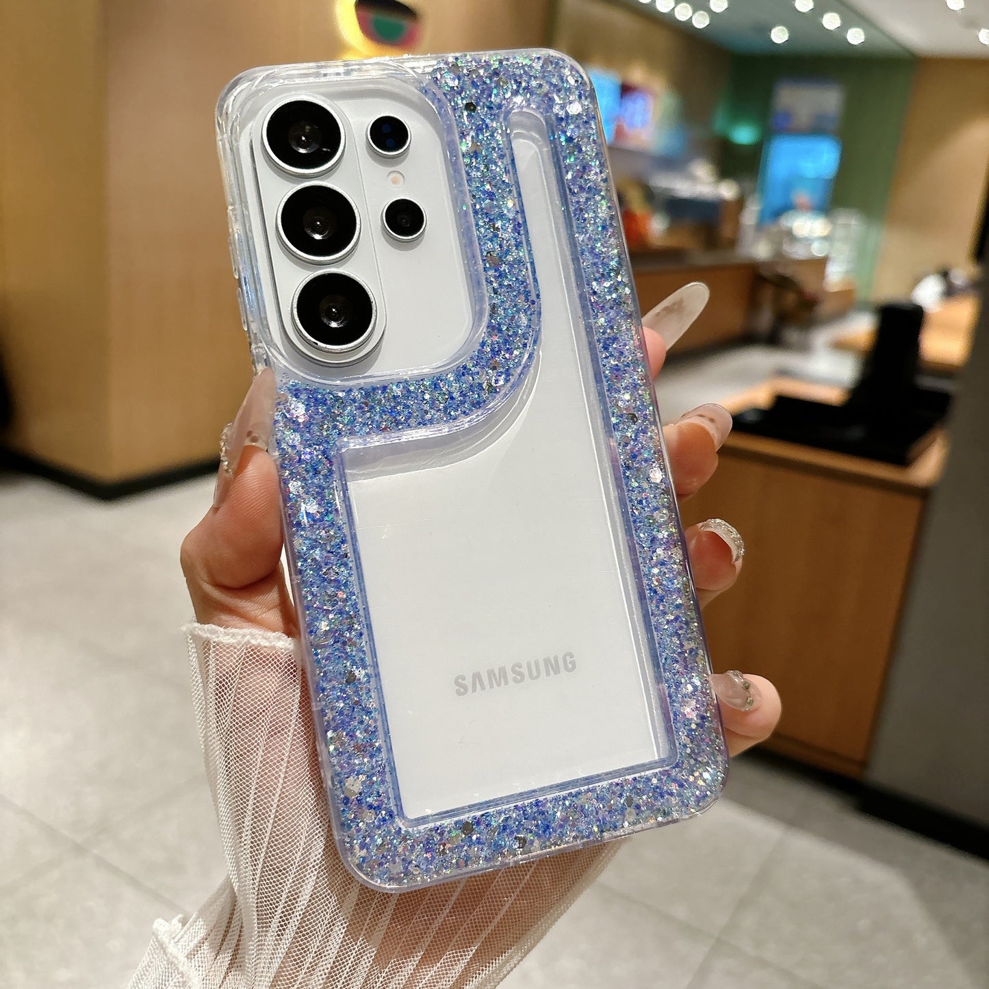 Glitter Frame Edge Crystal Case
