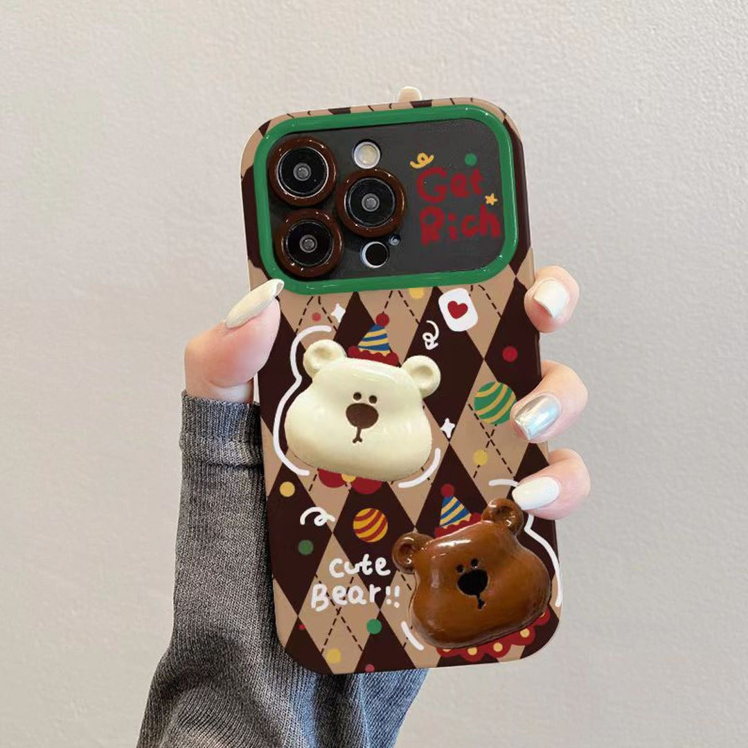 Cartoon Bear Flip Camera Mirror Case