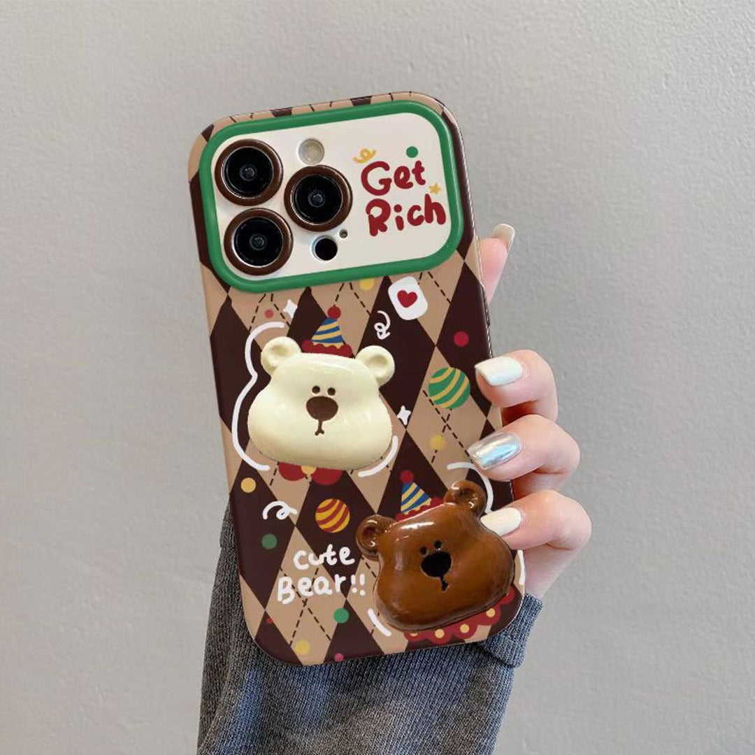 Cartoon Bear Flip Camera Mirror Case