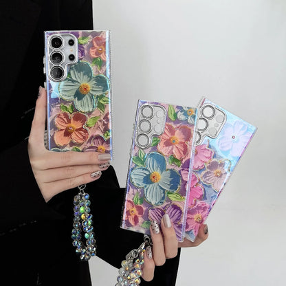 Floral Brilliance Wrist Strap Case - Samsung