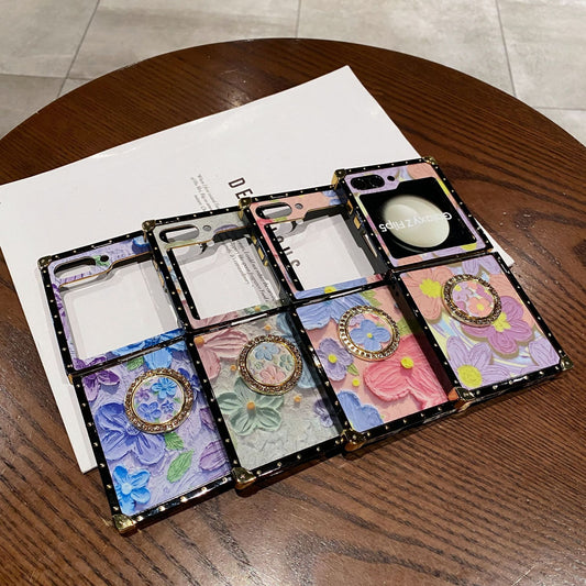 Colorful Oil Painting Flowers Pattern Case - Samsung