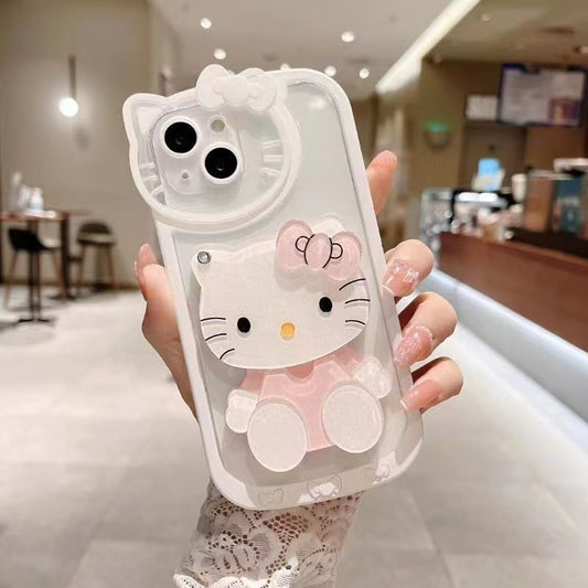 3D KT Cat Makeup Mirror Phone Case