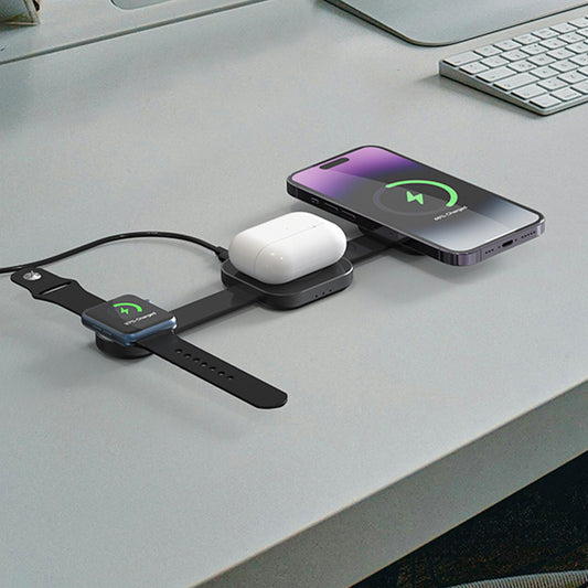 Next-Gen 15W Magnetic 3-in-1 Wireless Charger