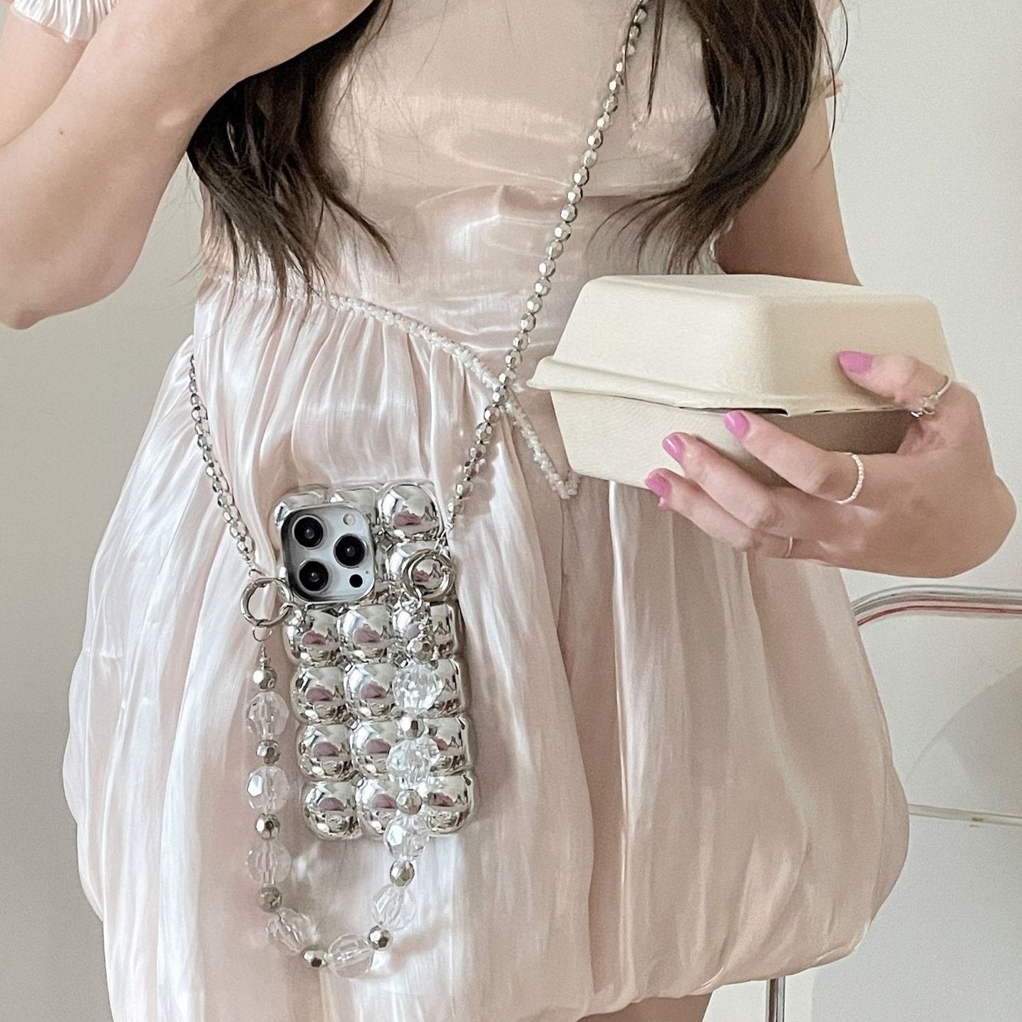 Bubbly Phone Case with Crossbody Chain