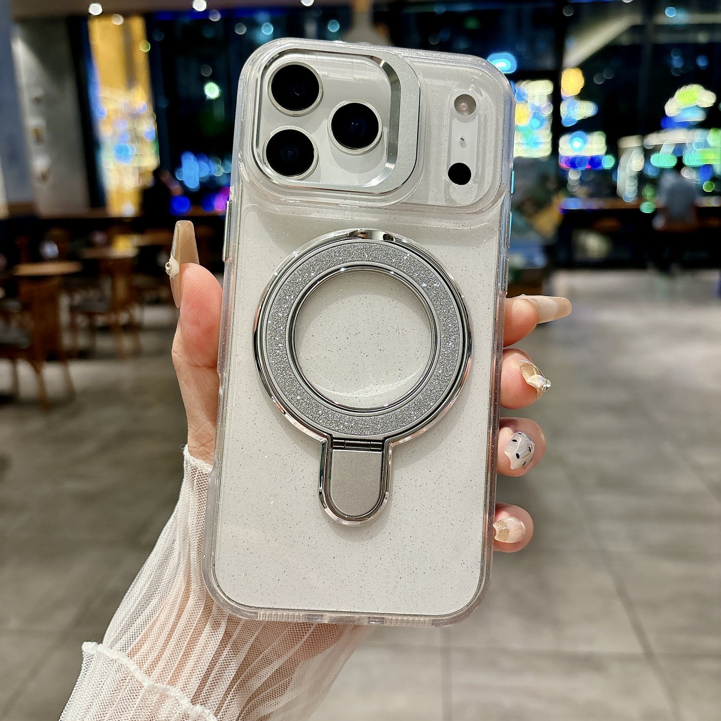 Serina Sparkling Ring Stand Glitter Case