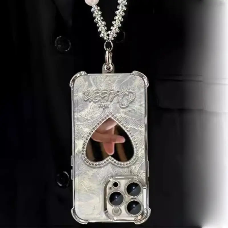 Diamond Diva Mirror Heart Case