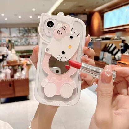 3D KT Cat Makeup Mirror Phone Case