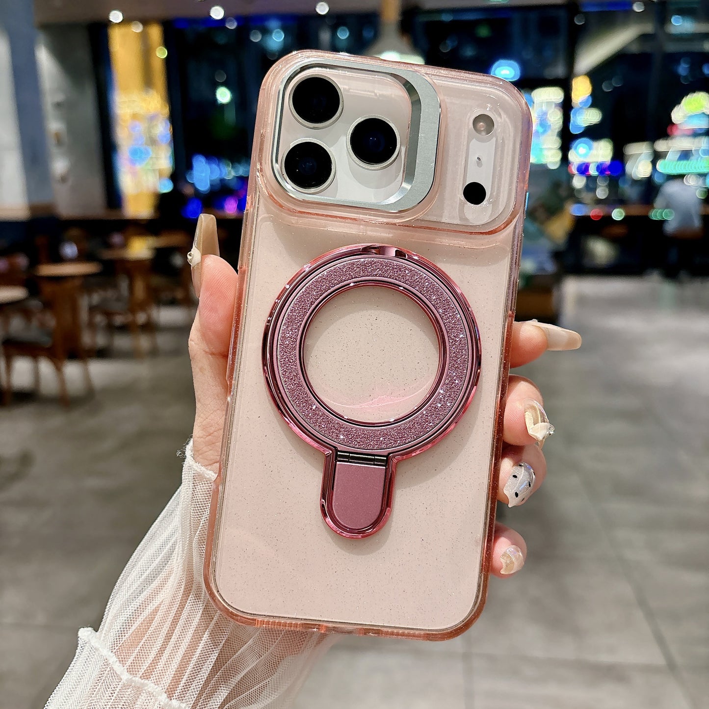 Serina Sparkling Ring Stand Glitter Case