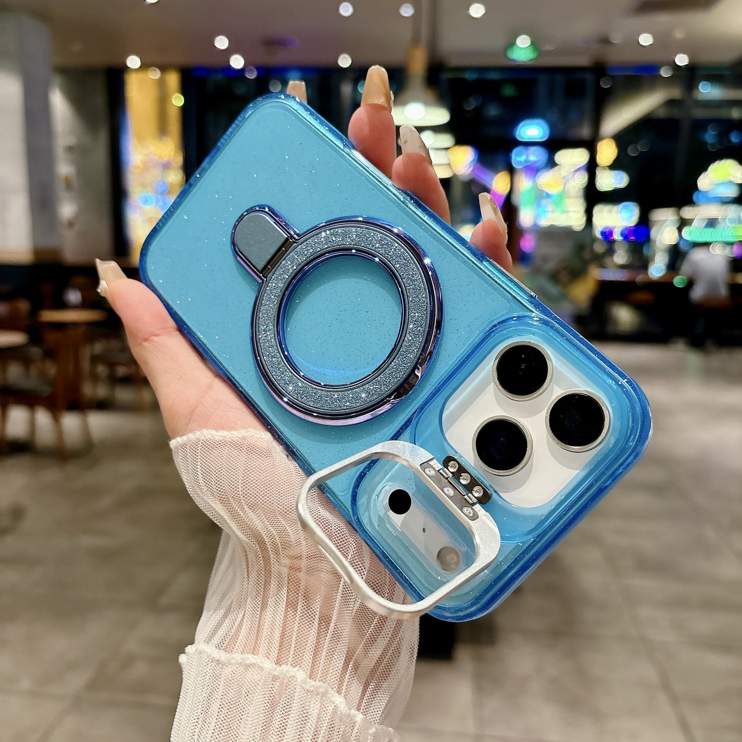 Serina Sparkling Ring Stand Glitter Case