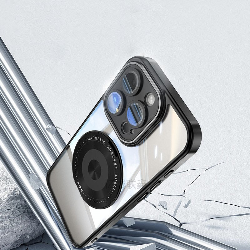 Magnetic Ring Bracket Lens Protection Case - iPhone