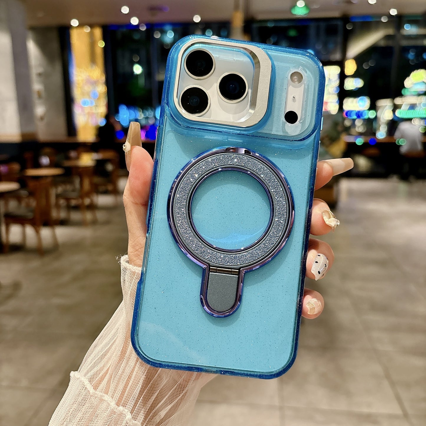 Serina Sparkling Ring Stand Glitter Case