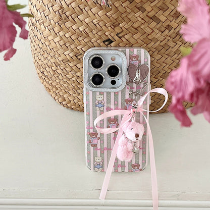 Sparkling Striped Bear Case with Teddy Charm