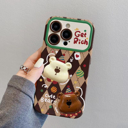 Cartoon Bear Flip Camera Mirror Case