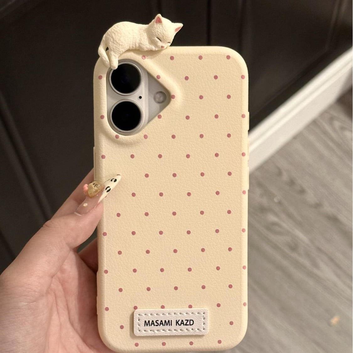 3D Cat Polka Dots Case