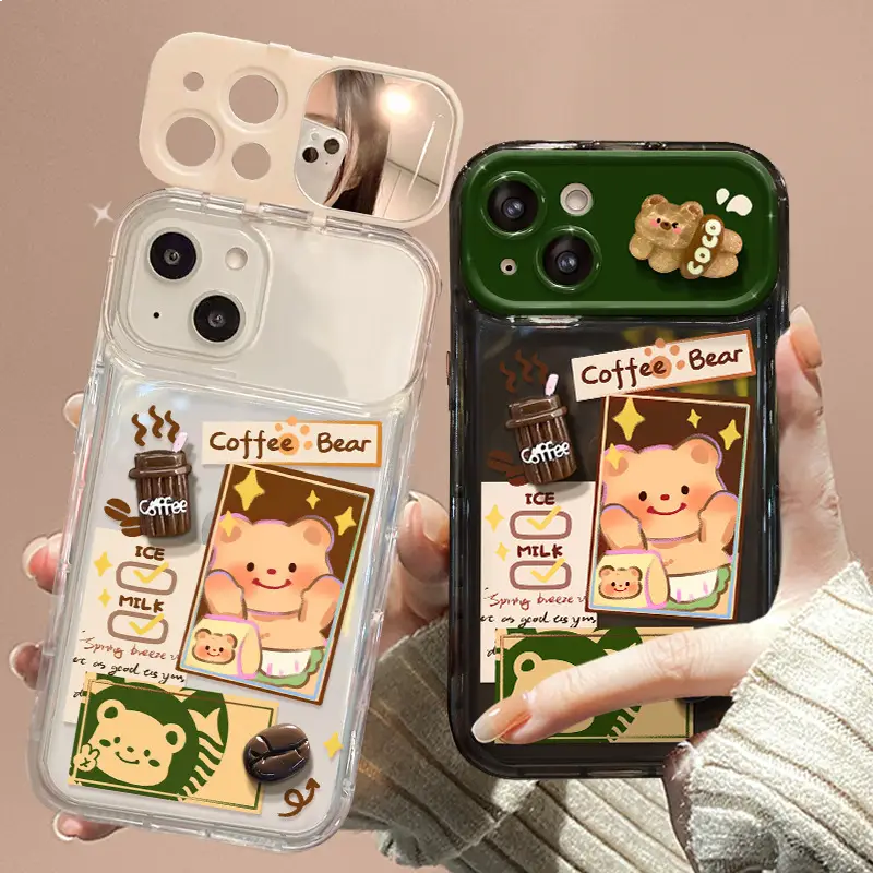 Coffee Bear Cutie Mirror Bracket Case