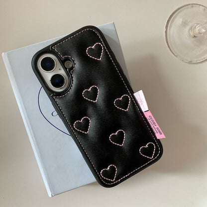 Heart Charm Quilted Phone Case