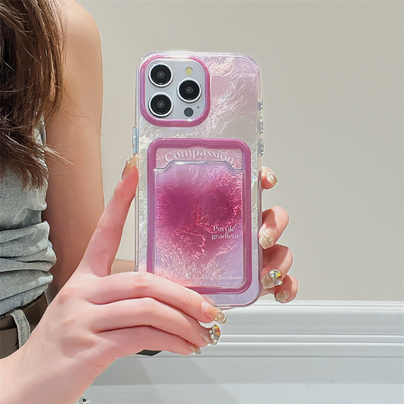 Purple Smudged Love Card Holder Case