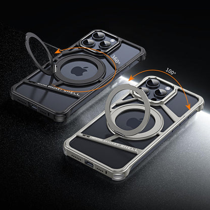 Sleek Metallic Chassis Ring Bracket Case- iPhone