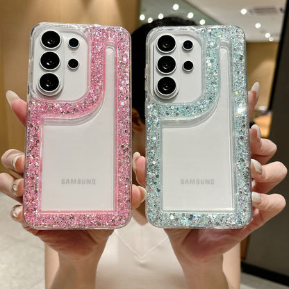 Glitter Frame Edge Crystal Case