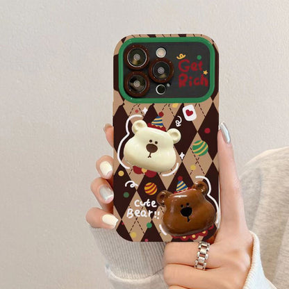 Cartoon Bear Flip Camera Mirror Case