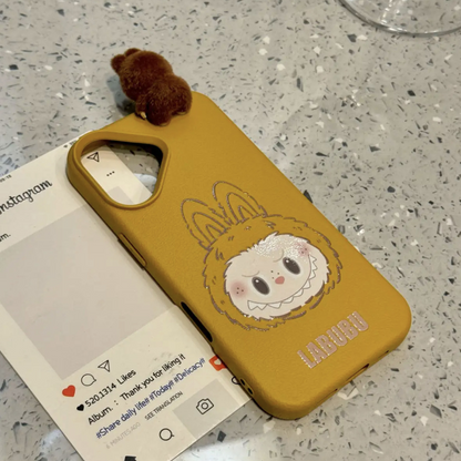 Playful Character Case with Plush Charm