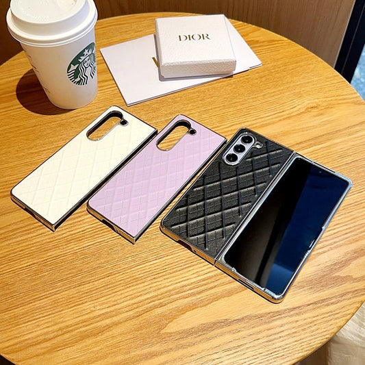 Galaxy Z Fold Series Premium Quilted Leather Case