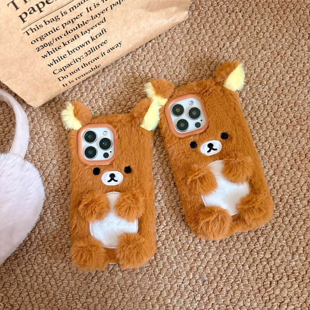 Cozy Teddy Bear Plush Phone Case