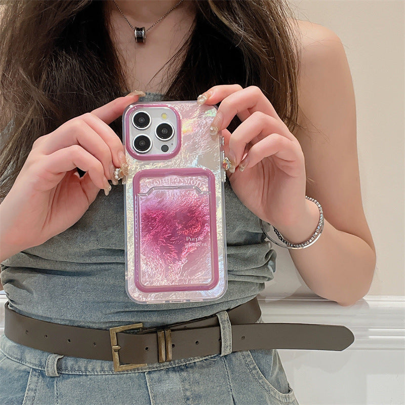 Purple Smudged Love Card Holder Case