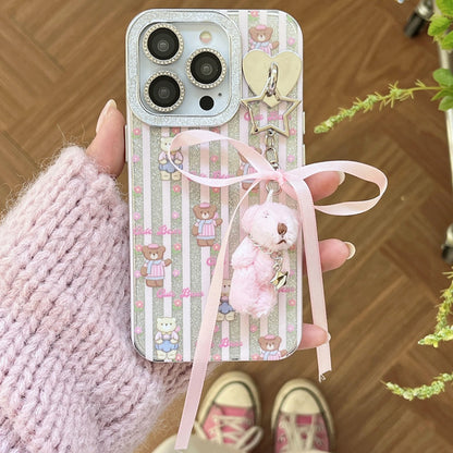 Sparkling Striped Bear Case with Teddy Charm