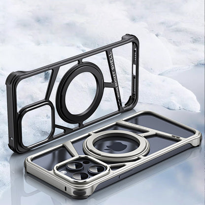 Sleek Metallic Chassis Ring Bracket Case- iPhone