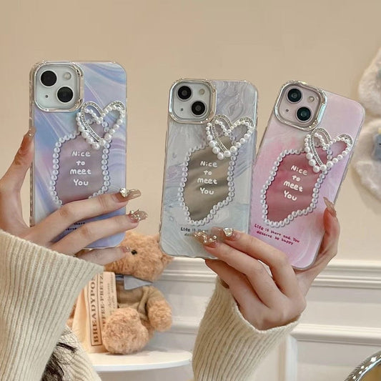 Radiant Sparkle Heart Pearl Case