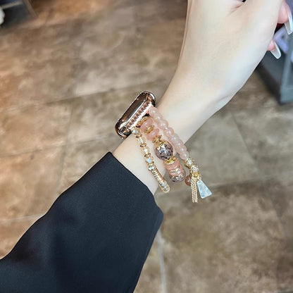 Chic Blush Beaded Strap for Apple Watch
