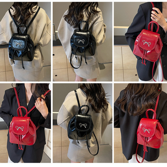 Chic Bowknot Leather Mini Backpack