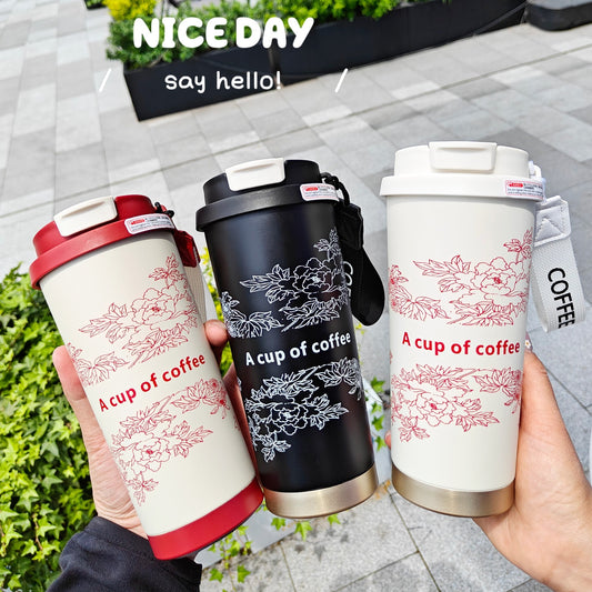 Floral Grace Insulated Coffee Cup