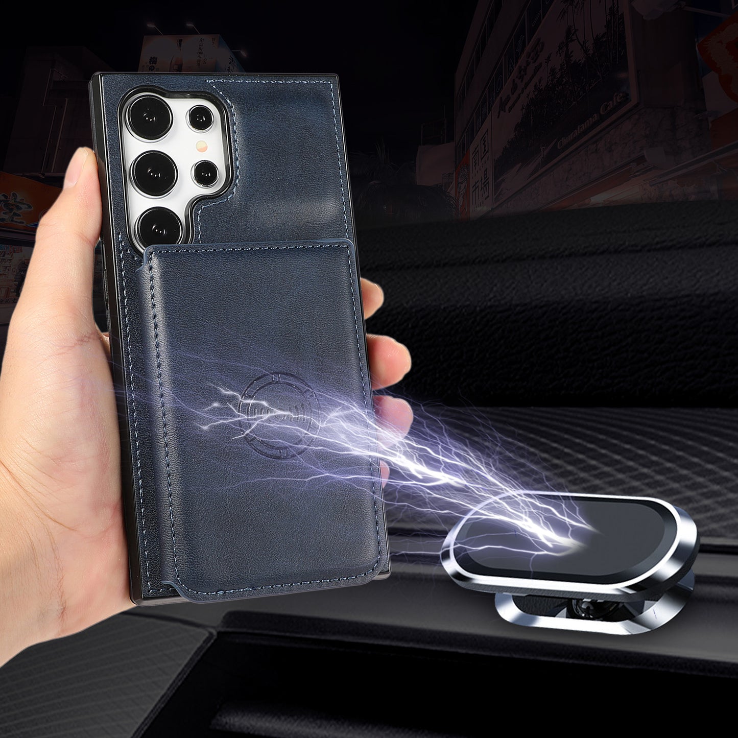 Premium Leather Wallet Holder Magnetic Case - Samsung