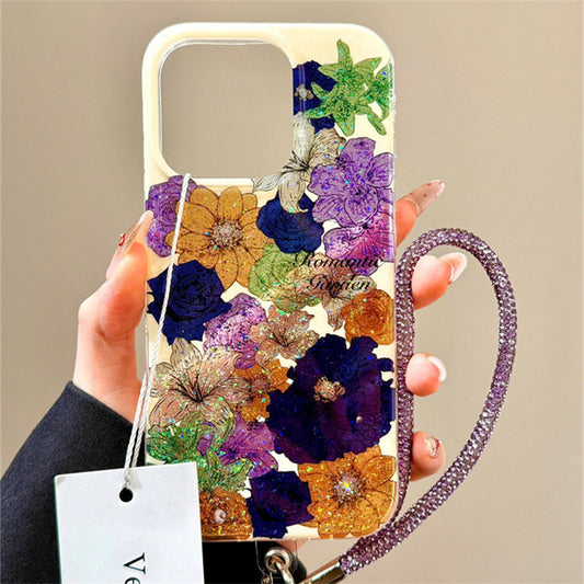 Blooming Elegance Floral  Case with Wrist Strap