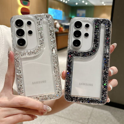 Glitter Frame Edge Crystal Case
