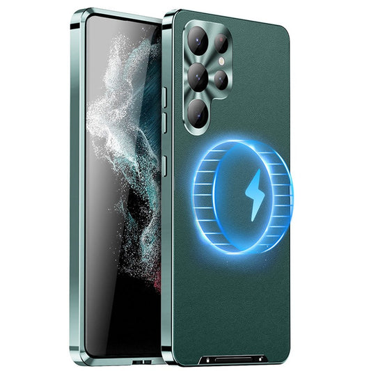 Elegant Metal Defender Leather Case - Samsung