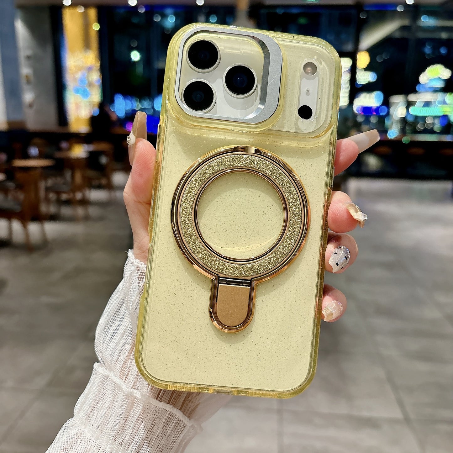 Serina Sparkling Ring Stand Glitter Case