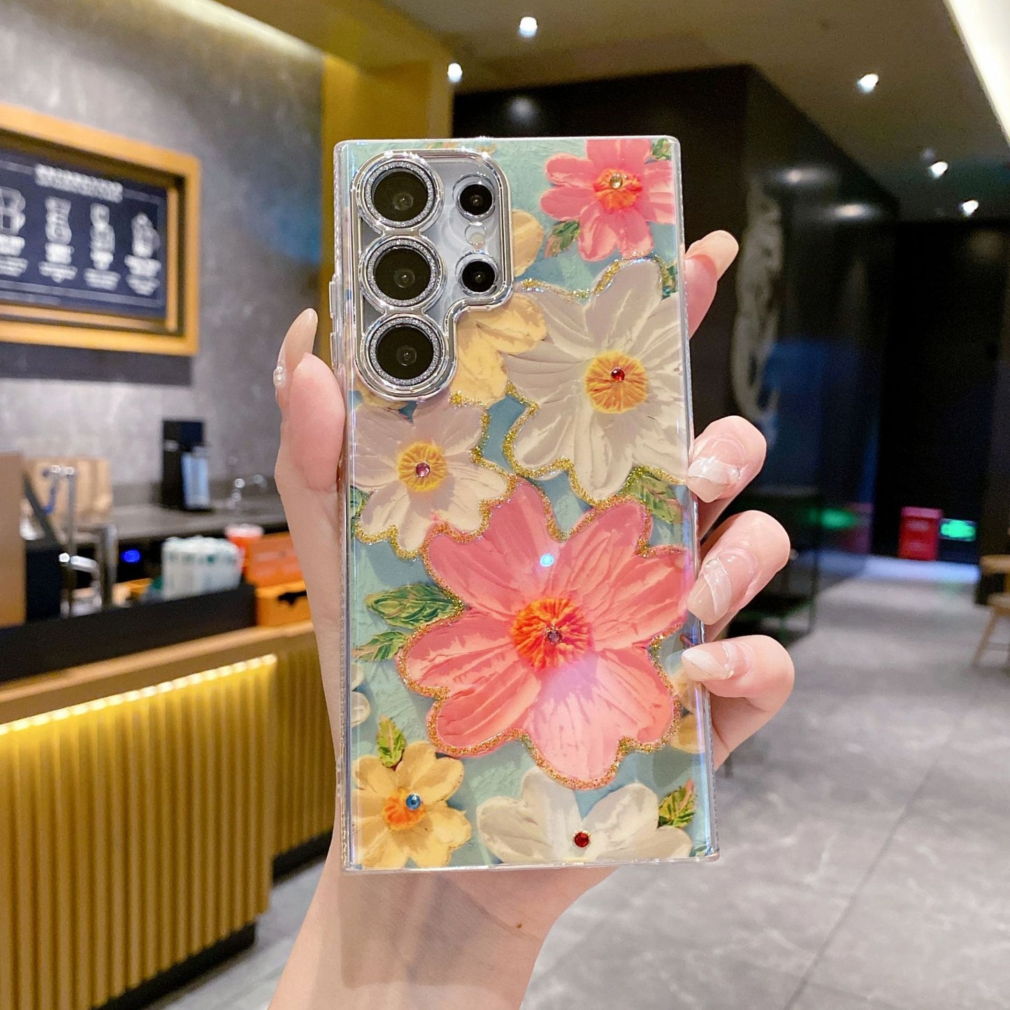 Oil Painting Flower Case - Samsung