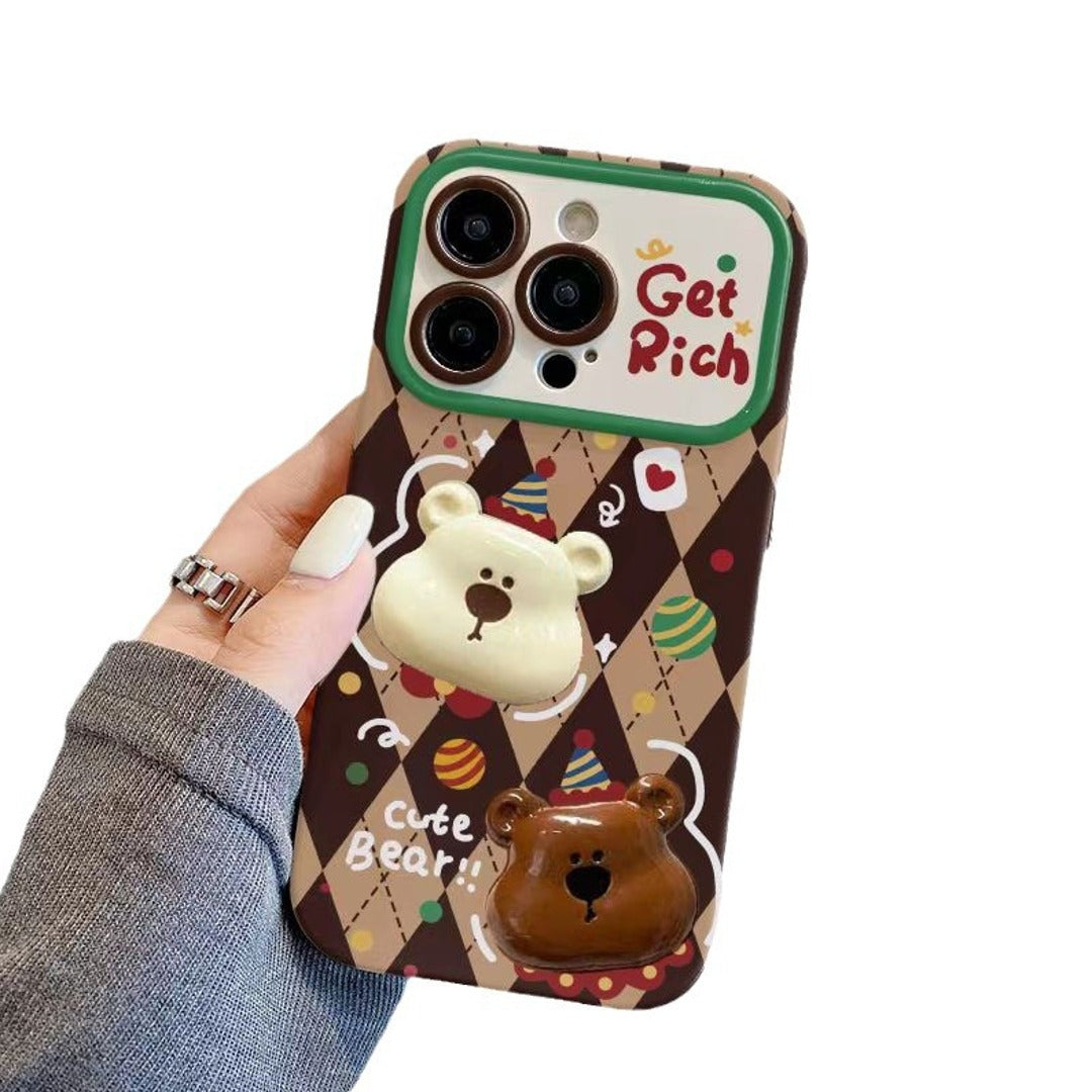 Cartoon Bear Flip Camera Mirror Case