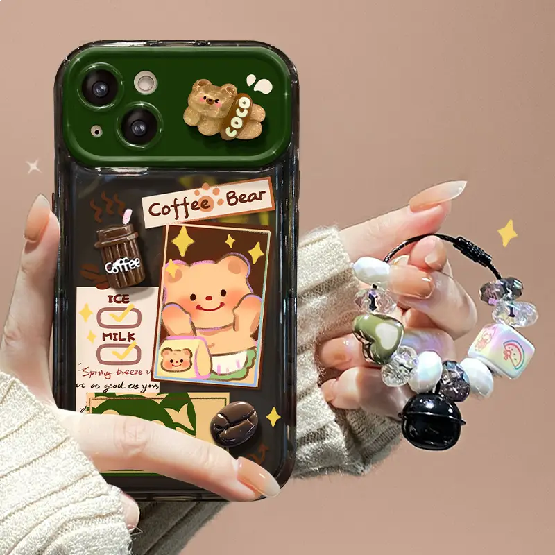 Coffee Bear Cutie Mirror Bracket Case