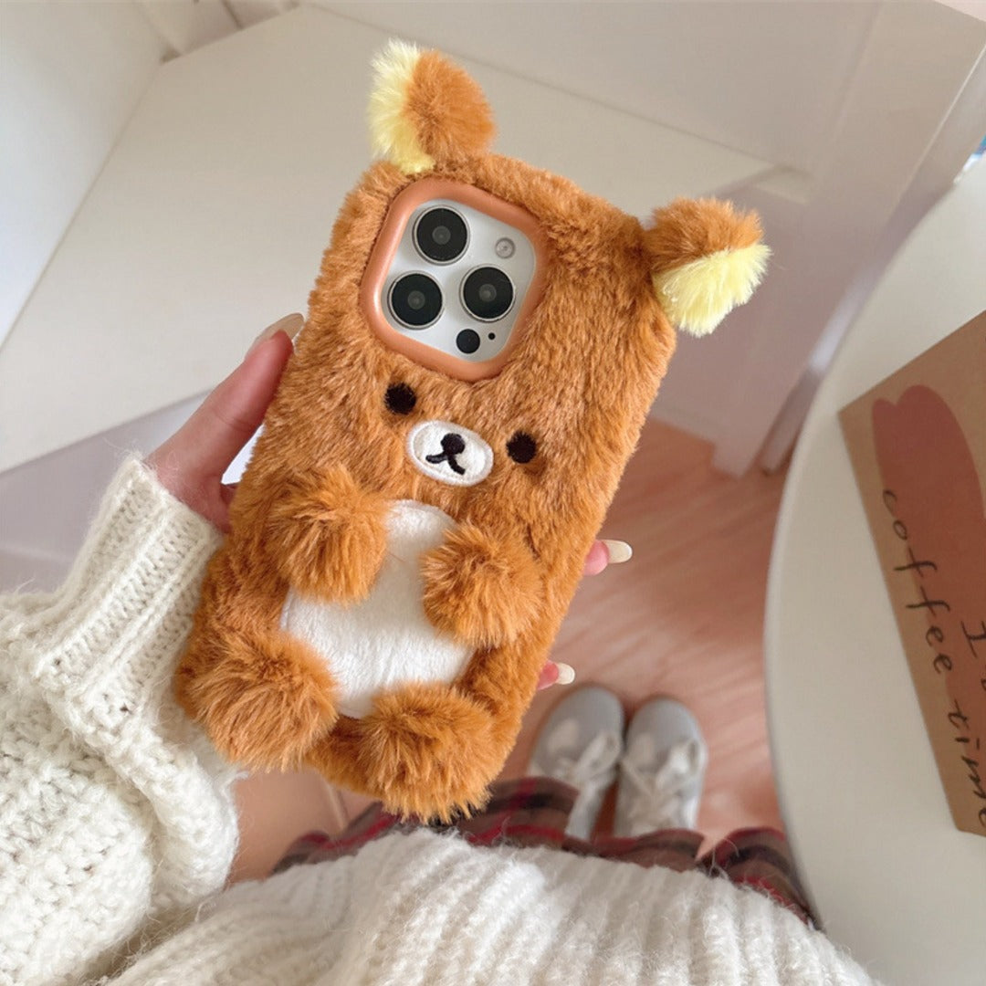 Cozy Teddy Bear Plush Phone Case