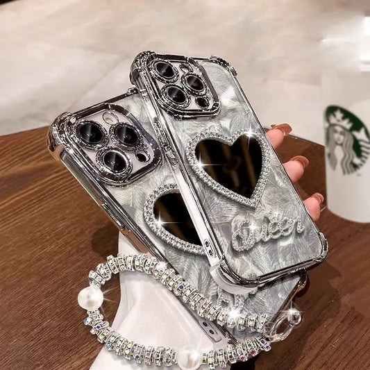 Diamond Diva Mirror Heart Case