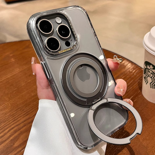 Exquisite Clear Magnetic Bracket Case - iPhone