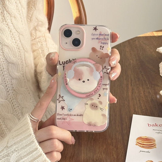 Chic & Cute Cartoon Cat Magnetic Case - iPhone