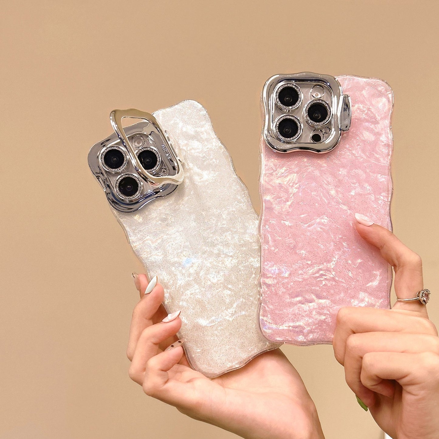 Elegant Wave Phone Case with Ring Stand